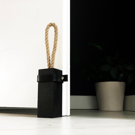 Black Concrete Door Stop / Door Stopper / Rectangle Door Stop Etsy