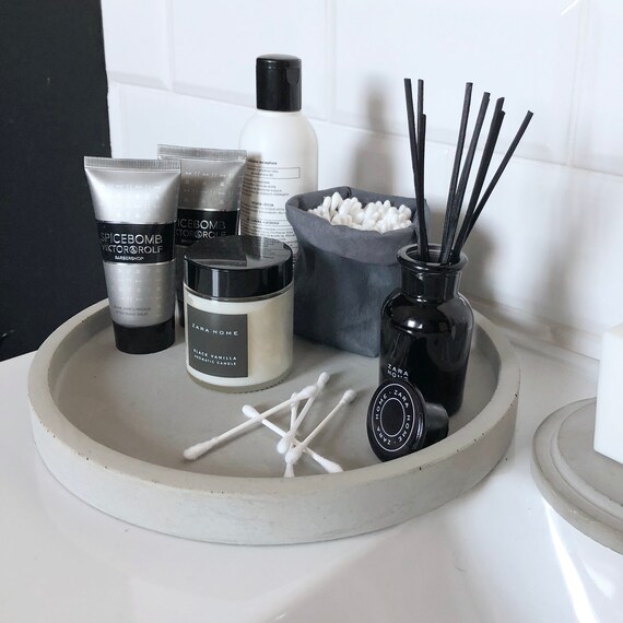 Concrete Tray Bathroom Round Vanity Concrete Tray Bathroom Round, Marble Vanity Tray Round