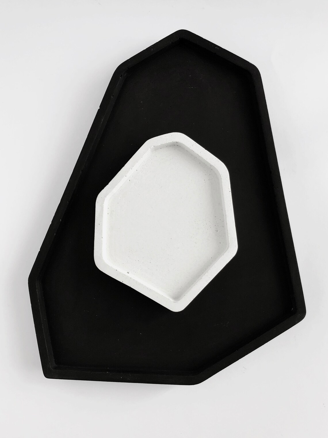 Black concrete tray Large cement tray Modern geometric tray Etsy