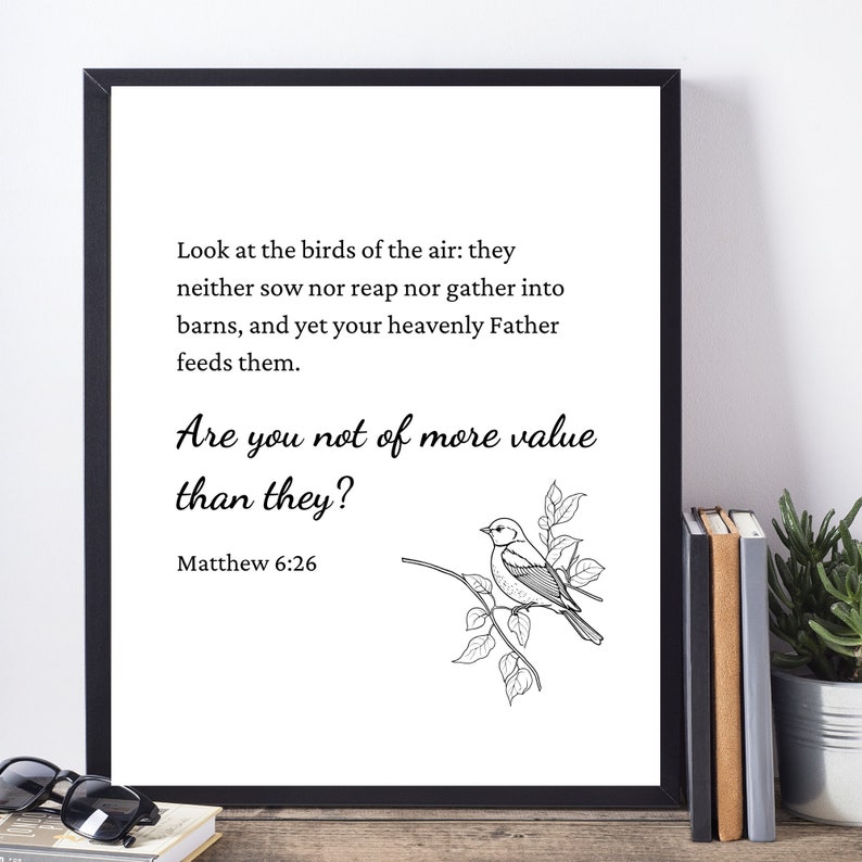 Printable Matthew 6:26 Wall Art, DIGITAL DOWNLOAD, Christian Wall Art ...