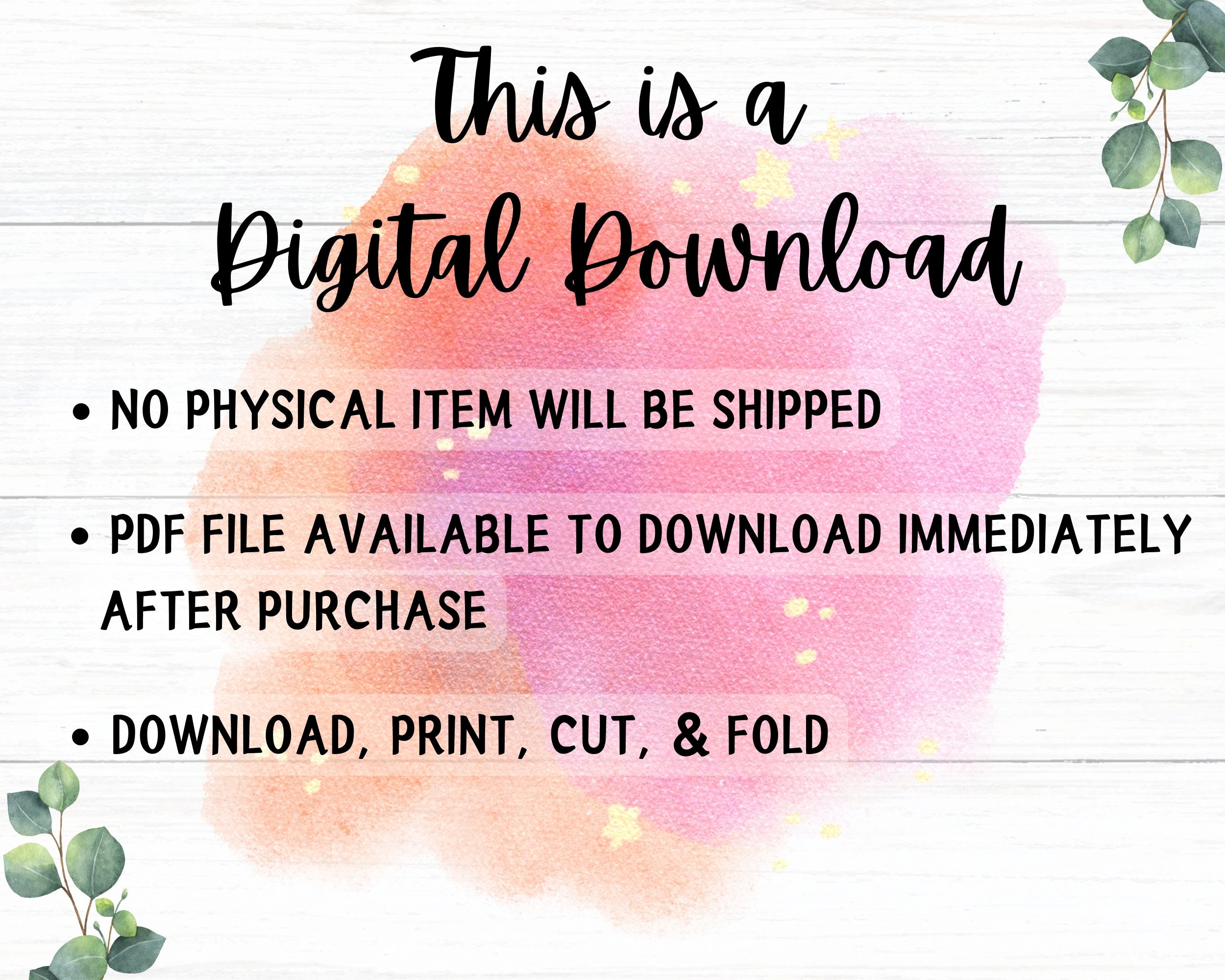 Floral Thank You Card: Printable Flower Design (PDF Download) - Etsy