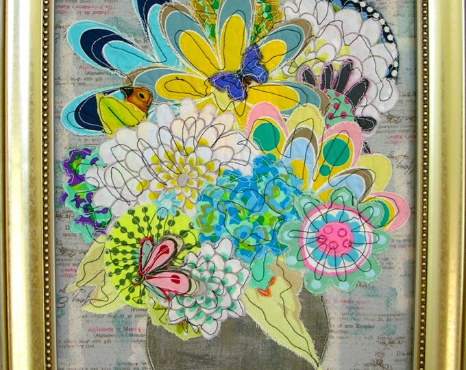 Modern Framed Fiber Art Quiltfree Shippingsale Etsy