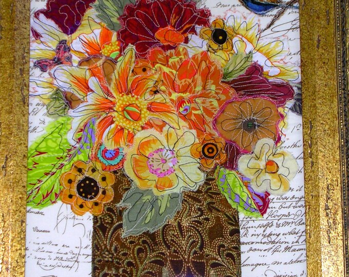 Modern Framed Fiber Art Quiltfree Shippingsale Etsy