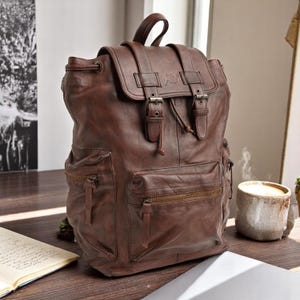 PremiumPresentCo 17 inch leather Laptop School Collage Uni backpack | women/men girls ladies Teacher Book Notepad messenger sleeve case bag