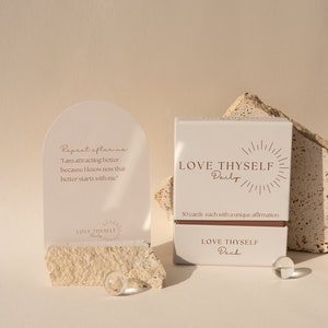 Love Thyself Daily Affirmation Deck | Empowerment Self-Love Cards | Positive Mindset, Personal Growth, Inspiration, Mental Wellness Tools