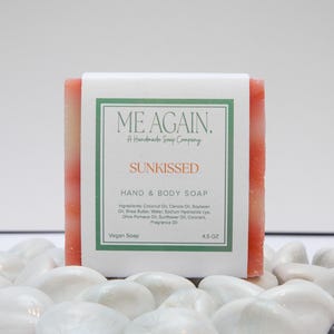 Citrus Summer Soap Bar – Handmade Vegan Soap, Cold Process Soap Gift, Beach Scented Soap, Sunkissed Soap for Glowing Skin