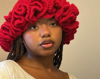 Solid Color Ruffle/Bucket Hat