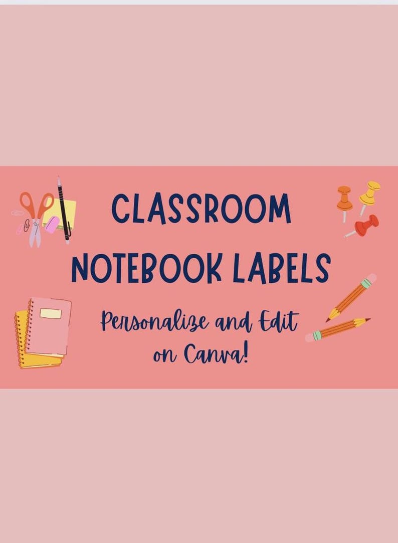 Editable Classroom Notebook Labels! - Etsy