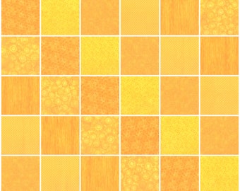 Marigold Yellow Prints 5" Quilt Fabric Charm Squares ~ 30 Squares per Set ~ 100% Cotton Prewashed Fabric ~ Quilt Block Fabric  (#34M)