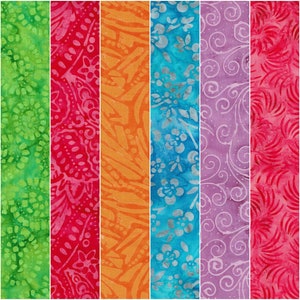 BATIK Prints Jelly Roll Strips 2.5 x WOF 12 Strips per Set 100% Cotton Fabric Prewashed Quilt Fabric Strips 43B image 2