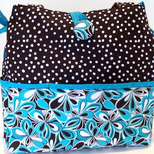 BOLSA DE TOTE Verde azulado brillante sobre negro ~ Rhythm & Blues ~ 100 % algodón ~ Bolsa de tote hecha a mano