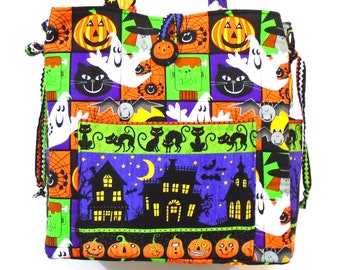 HALLOWEEN Handmade Tote bag ~ 100% Cotton Prewashed ~ Quilt fabric (#A)