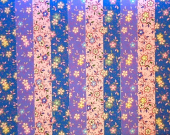 SCATTERED FLOWERS 12 Jelly Roll Strips ~ 100% Cotton Prewashed ~ Quilt Fabric  #426D