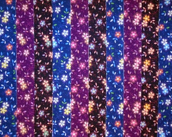 SCATTERED FLOWERS 12 Jelly Roll Strips ~ 100% Cotton Prewashed ~ Quilt Fabric  #427E