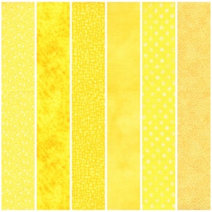 Yellow Prints Jelly Roll Strips ~ 2.5&quot; x WOF ~ 12 Strips per Set ~ 100% Cotton Fabric ~ Quilt Fabric Strips (#46A)