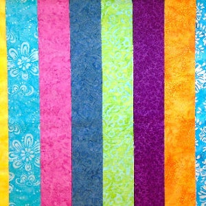 BATIK Prints Jelly Roll Strips 2.5 x WOF 12 Strips per Set 100% Cotton Fabric Prewashed Quilt Fabric Strips 43B image 4