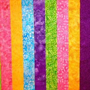 BATIK Prints Jelly Roll Strips 2.5 x WOF 12 Strips per Set 100% Cotton Fabric Prewashed Quilt Fabric Strips 43B image 3