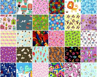 Cuadrados de tela de 5" para niñas I SPY: Charms de colcha de algodón multicolor n.° 28E