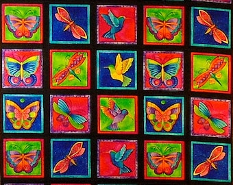 FLYING COLORS II panel by Laurel Burch~100% Cotton  (#D/87AX)