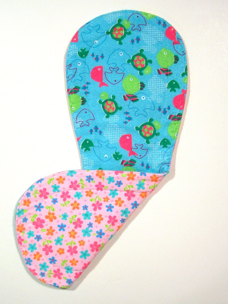 Quilted Contoured Baby Burp Cloths Set of 3 Triple Layer Etsy