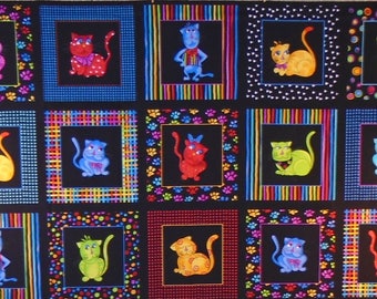 COOL CATS panel ~ by Loralie Designs ~ 100% cotton  (#D/92X)