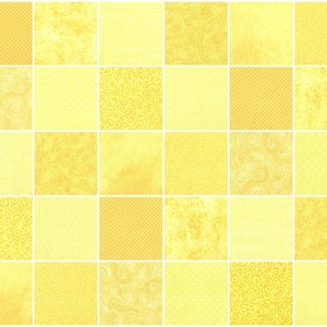 YELLOW PRINTS 5" Quilt Fabric Charm Squares ~ 30 Squares per Set ~ 100% Cotton Prewashed Fabric ~ Quilt Block Fabric (#10B)