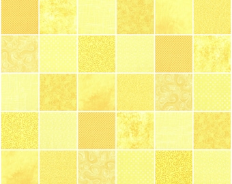 YELLOW PRINTS 5" Quilt Fabric Charm Squares ~ 30 Squares per Set ~ 100% Cotton Prewashed Fabric ~ Quilt Block Fabric (#10B)