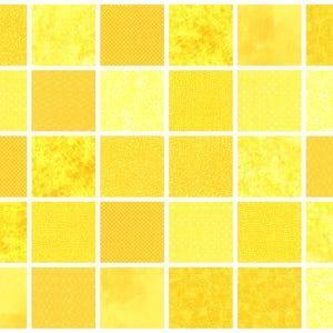 YELLOW PRINTS 5&quot; Quilt Fabric Charm Squares ~ 30 Squares per Set ~ 100% Cotton Fabric ~ Quilt Block Fabric (#10C)