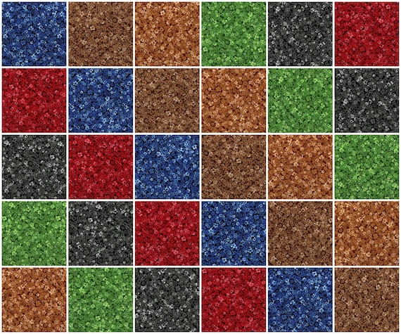Confetti Floral Fabric Squares: Dark Colors, 5-inch Cotton Quilting (30 pc) #417D