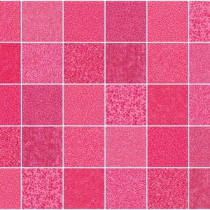 Bright Pink Prints 5 inch Squares ~ 100% Cotton ~ Quilt Block Fabric  (stk#17A)