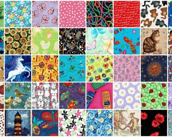 I SPY for GIRLS 4 inch Squares ~ 40 Squares per Set ~ 100% Cotton Prewashed ~ Multi-Color 40 Quilt Fabric Squares (#stk26E)