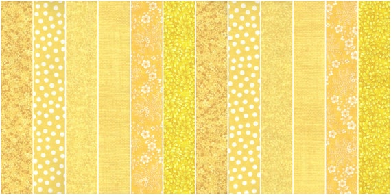Light Gold 100% Cotton Jelly Roll: 2.5" Quilt Fabric Strips 12 Strips per Set 2.5" x WOF (#70A)