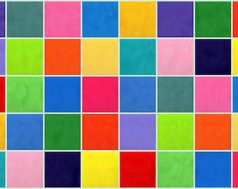 BRIGHT SOLIDS Prints 4" Quilt Fabric Charm Squares ~ 40 Squares per Set ~ 100% Cotton Prewashed Fabric ~ Quilt Block Fabric (#411A)