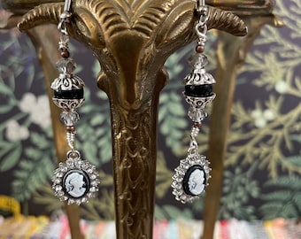 Dark Victorian Cameo earrings