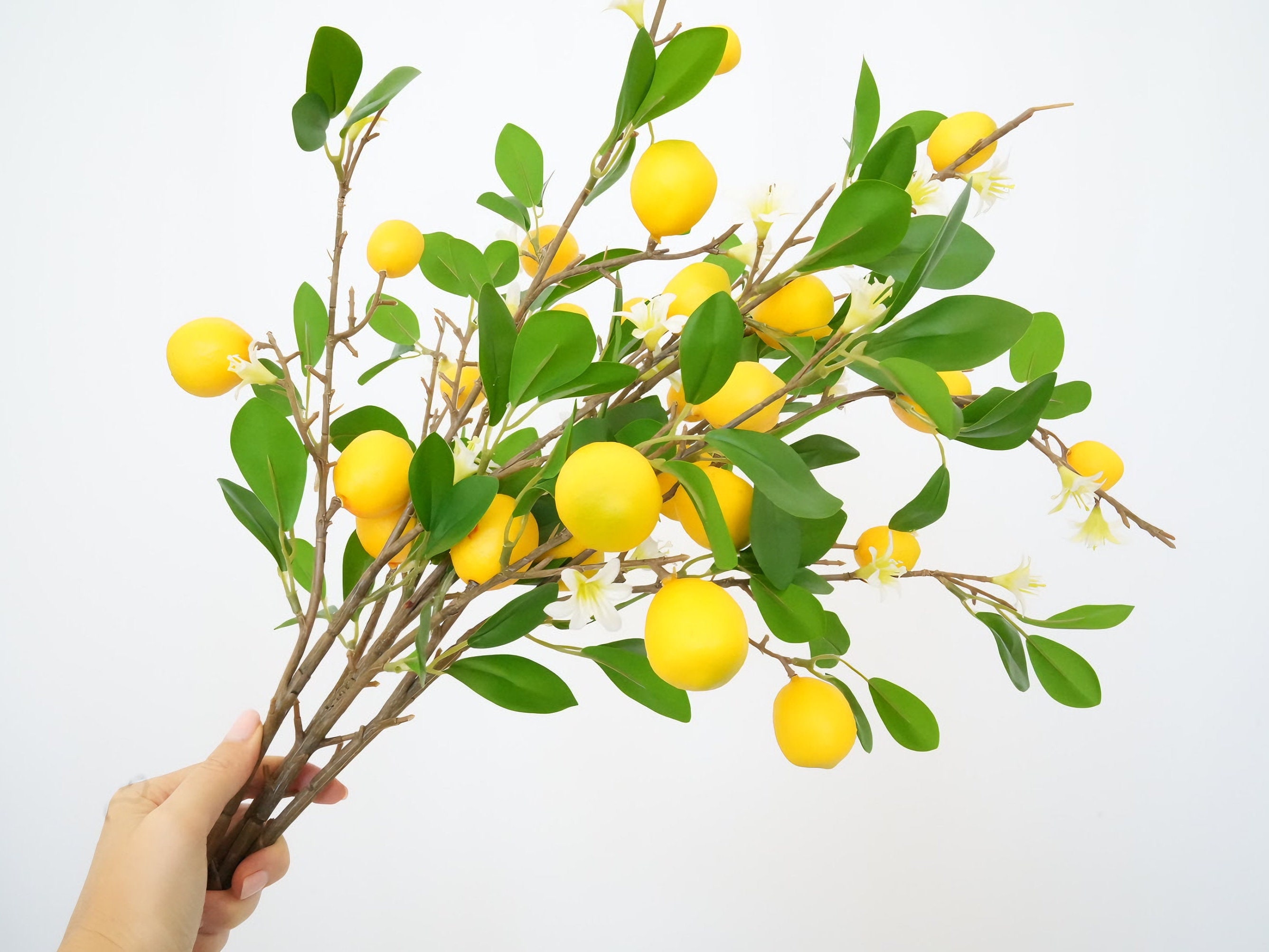 Artificial Lemons Stem Faux Lemons Branch DIY Kitchen Home Decorations