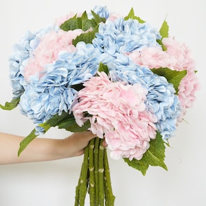 Hortensia artificial de tacto real / Flores artificiales de 20 pulgadas de hortensia grande / Decoración del hogar / Ramo de novia, regalo de boda