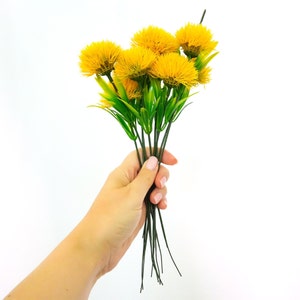 10pcs Yellow Artificial Dandelions | Home Decorations | DIY | Faux Flowers | Gifts