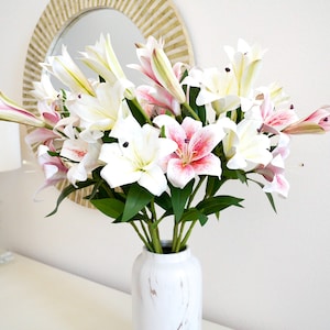 28&quot; Artificial Lily Flower Branch | Faux Lily | DIY | Flowers Home Decorations | Gifts