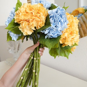 Artificial Real Touch Hydrangea | Artificial Flowers 20 inch Large Hydrangea | Home Decoration | Bridal Bouquet Wedding Gift