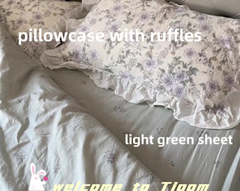 Quiet Afternoon‖Purple floral bedding set‖100% cotton duvet cover set‖Beddings with ruffles‖Floral duvet cover‖Skin-friendly bedding set