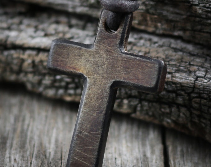 Mens Cross Necklace Leather Necklace Cross Pendant Surfer Etsy