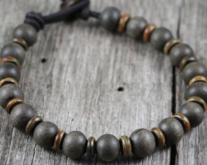 Mens Beaded Mala Bracelet Men's Leather Bracelet Chakra Etsy