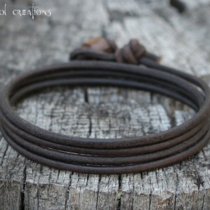 Mens Leather Bracelet, Leather Cord Bracelet, Mens Leather Cuff, Surfer Bracelet, Dark Brown, Multi Wrap, Surf, Rustic, Rugged