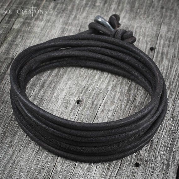 MENS LEATHER BRACELET BRAIDED SURF SURFER REAL WRISTBAND BLACK BROWN WRAP  STYLES