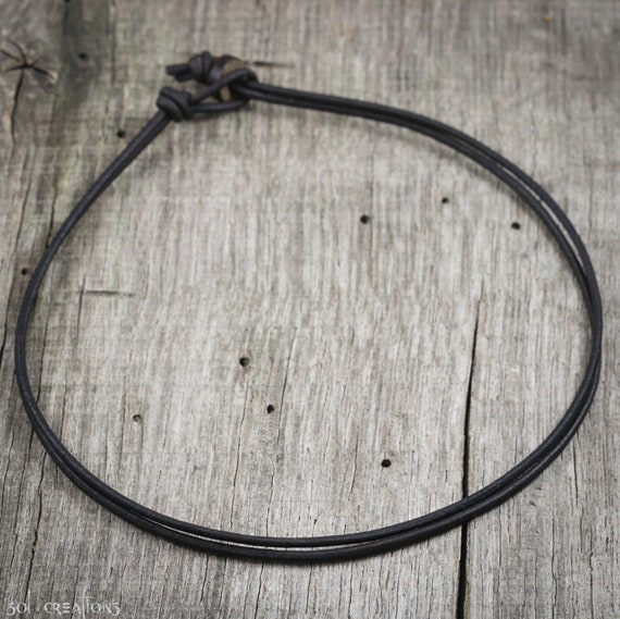 Mens Leather Necklace Plain Leather 