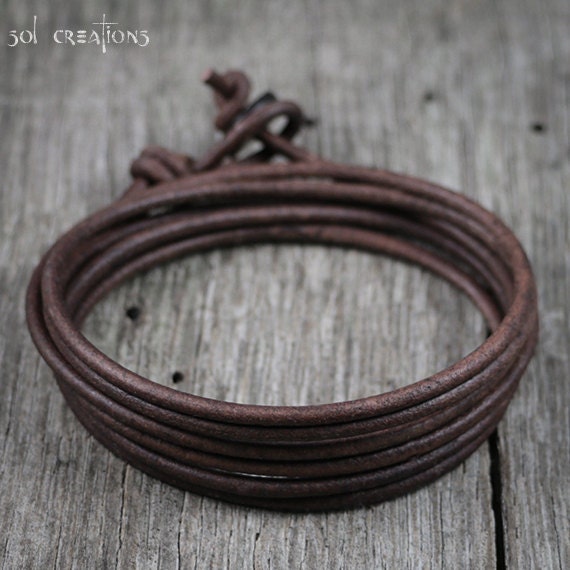 Mens Leather Necklace, Mens Ring Necklace, Surfer Necklace, Brown Leather  Cord, Pewter Screw Ring Pendant, Metal, Surf, Masculine 