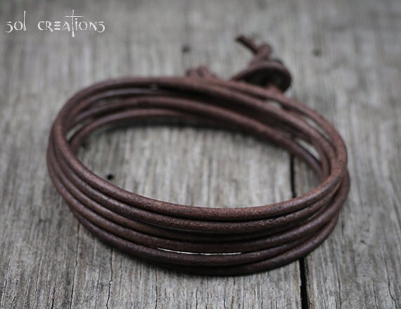 Mens Leather Necklace, Mens Ring Necklace, Surfer Necklace, Brown Leather  Cord, Pewter Screw Ring Pendant, Metal, Surf, Masculine 