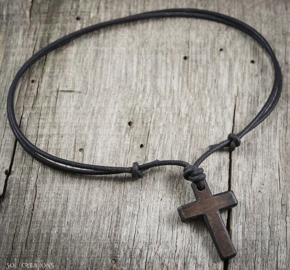 Buy Crucifix Cross Necklace for Men, Mens Christian Necklace, Religious  Necklace for Men, Crucifix Cross Pendant, Leather Cord Necklace Online in  India - Etsy