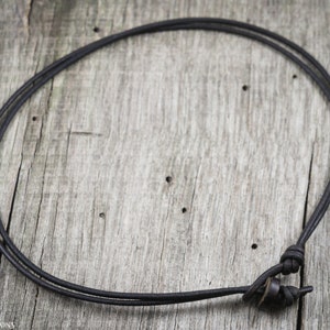 Mens Leather Necklace, Plain Leather Necklace, Dark Brown Leather Cord ...