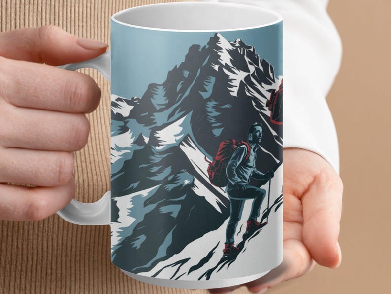 Adventure Hikers Mug, Mountain Climbing Enthusiast Gift, Perfect for